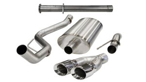 Ford F-150 Raptor Performance Exhaust - Single Side Exit - CORSA Performance - Xtreme Cat-Back + Res Delete with Twin 4.0in Pro-Series Tips - Polished - `11-`14